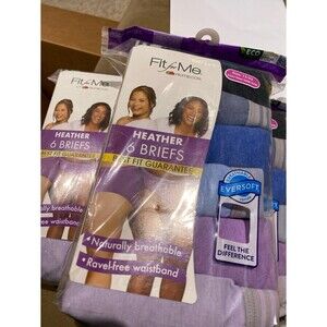 Fit for me Fruit of the loom 6 Panties Set Size 13/5X Breathable Organic Cotton